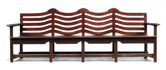 Garden Bench for Hill House, stained oak, ca. 1912. Charles Rennie Mackintosh (1868-1928).