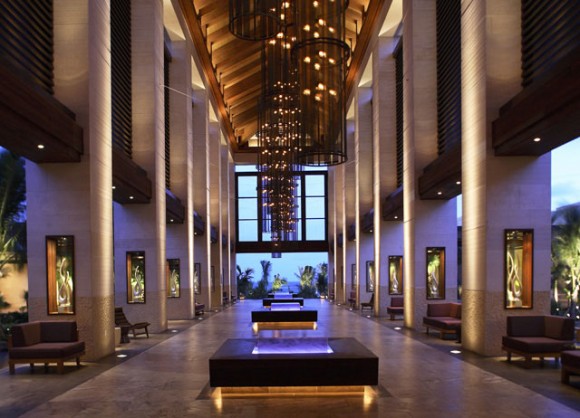 The grand lobby at the Cove Atlantis, Paradise Island, Bahamas.