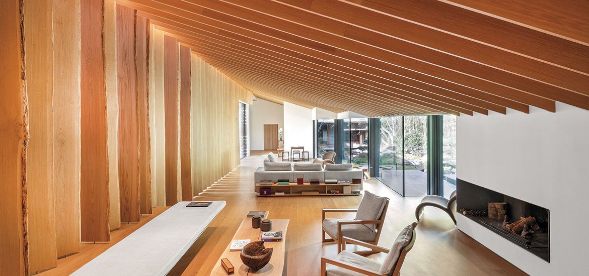 Elegant Contemporary Dining Room with Minimalist Design and Double Height  Ceilings