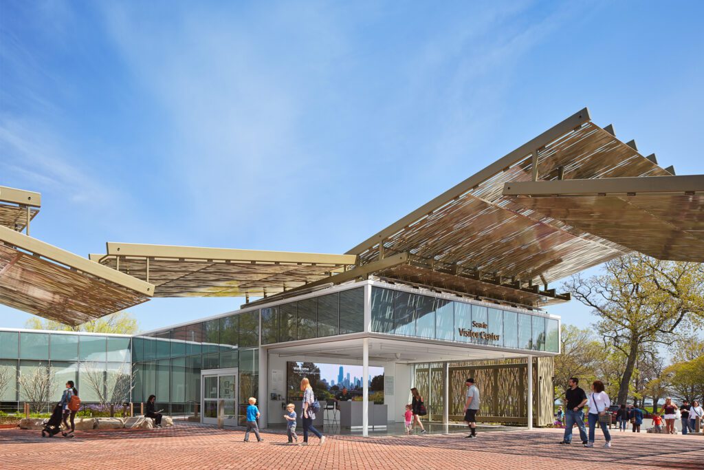 Ross Barney Architects, Lincoln Park Zoo Searle Visitor Center, a new pavilion for one of the oldest zoos in the country.