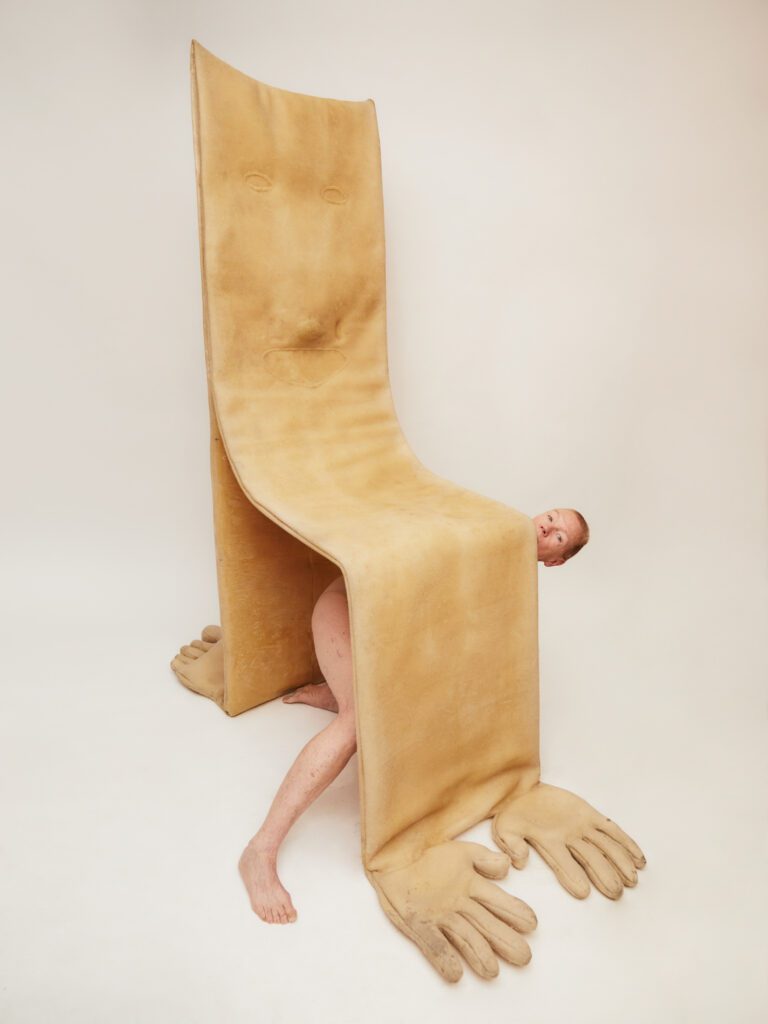 Gaetano Pesce, Grown chair (prototype), 2012, felt coated with epoxy resin. Chair courtesy of Pesce Ltd. Photography by Charlie Engman.