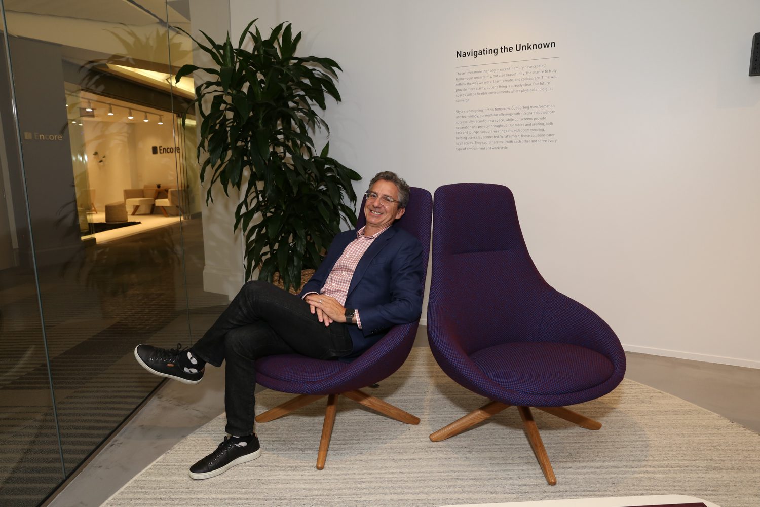 Bruce Golden, CEO, Stylex in the Cove chair.