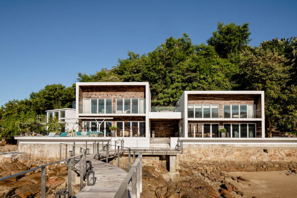 Twin houses make up Ooak Lamma, with an elevated herb garden connecting the structures