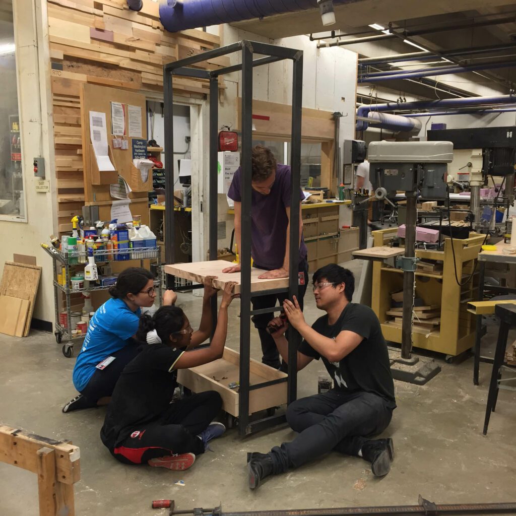 Students working on a prototype for Findlay Market.