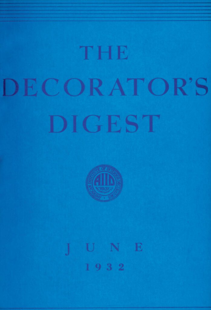 Interior Design, formerly the Decorator's Digest, June 1932 cover