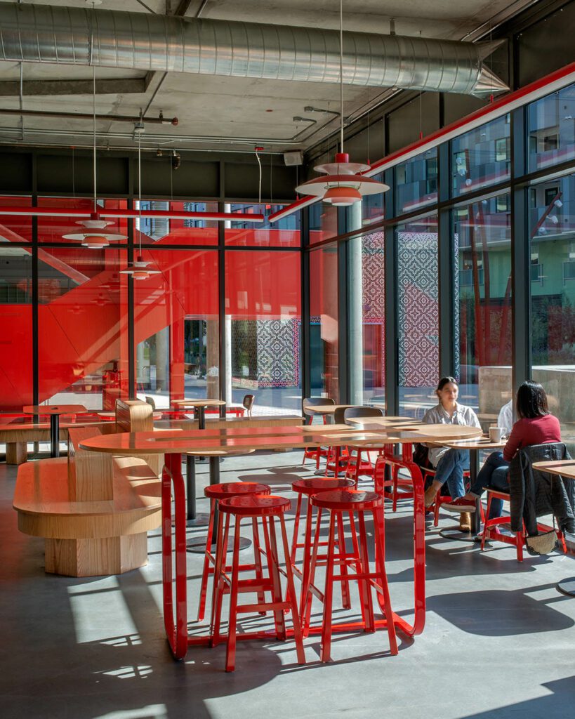 Seating inside the café accommodates 50.