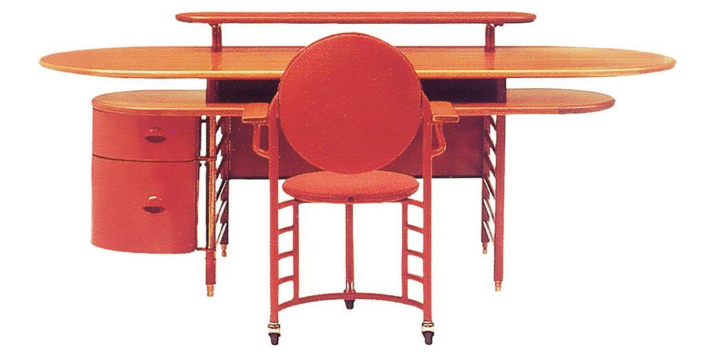 In Racine, Wisconsin, Frank Lloyd Wright completes the Johnson Wax building, home to this desk