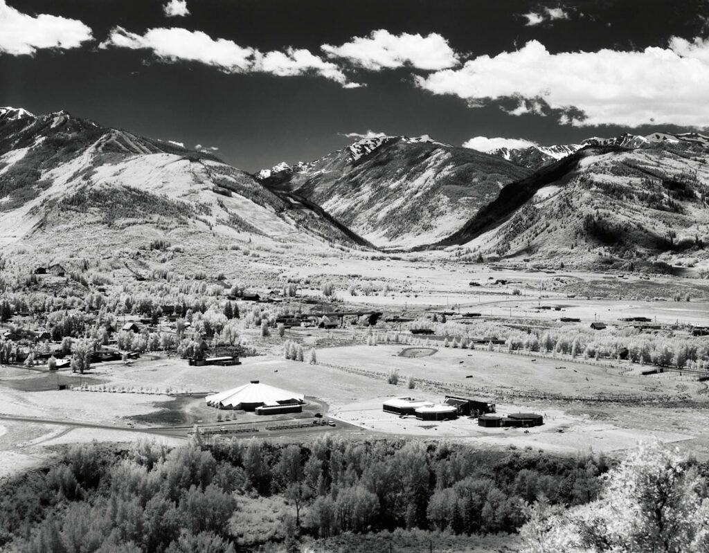 The 1964 Aspen Institute music tent, designed by Herbert Bayer (1900-1985) to replace the 1949 original by Eero Saarinen, and itself replaced in 2000.