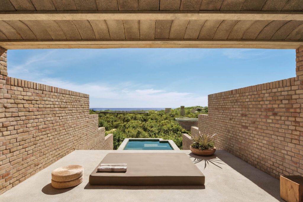 At Hotel Terrestre, a solar-powered property in Oaxaca, Mexico, by Taller de Arquitectura X, each of the 14 suites has a private pool. 