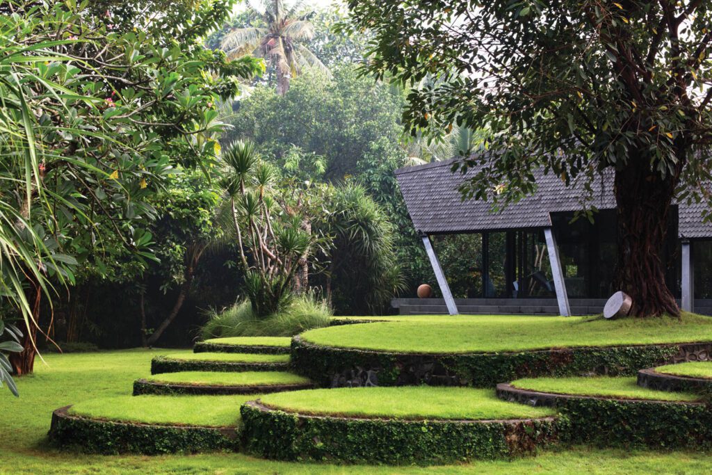 The terraced central courtyard.