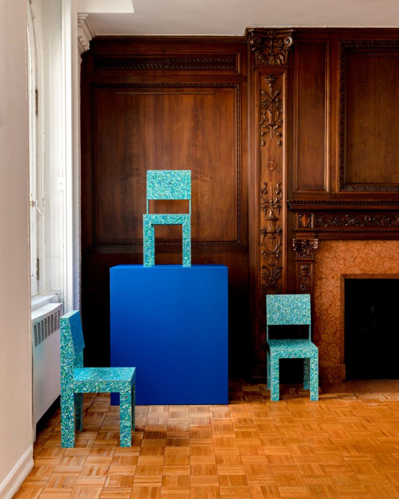 The blue colorway on display at the Emma Scully Gallery this spring.