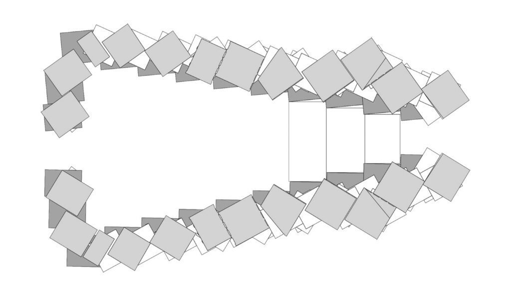 The subsequent computer rendering displays the formation of a 20-by-24-foot podium that would host concerts, talks, and other arts programming.