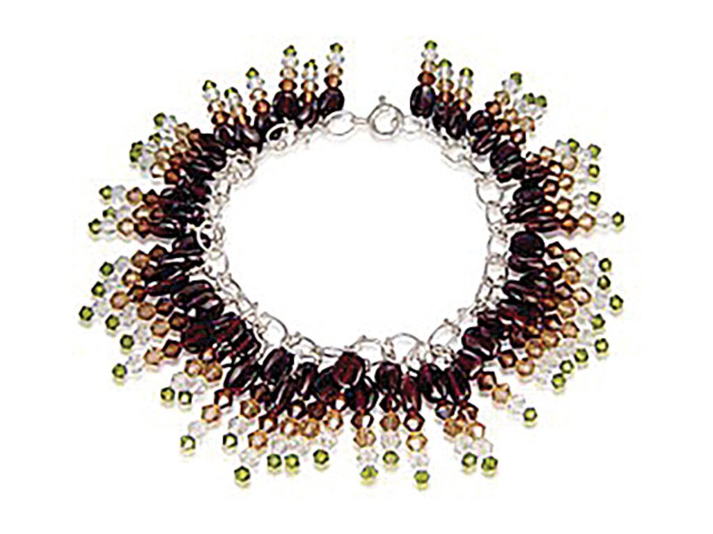 A sterling silver, gemstone, and Swarovski crystal bracelet, showcased at a 2009 presidential inaugural ball, from Matsinde’s period as a jeweler.