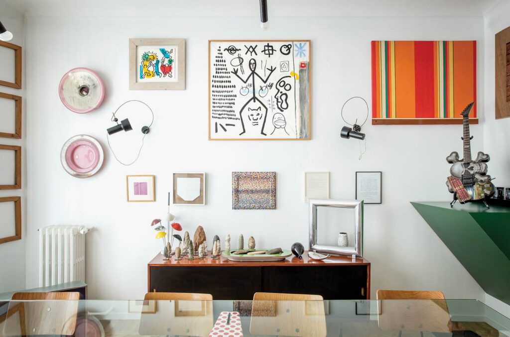 artwork above a credenza