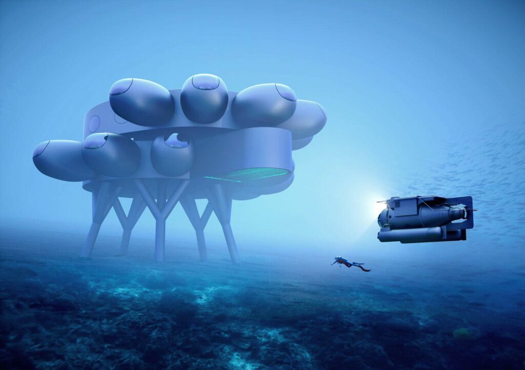 PROTEUS is an underwater research station designed as a livable space for scientists to work for long periods of time in a more comfortable and inviting space than traditionally-built submarine habitats.

