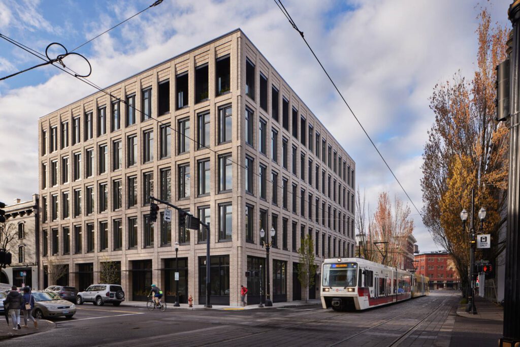 the exterior of PAE's living building in Portland