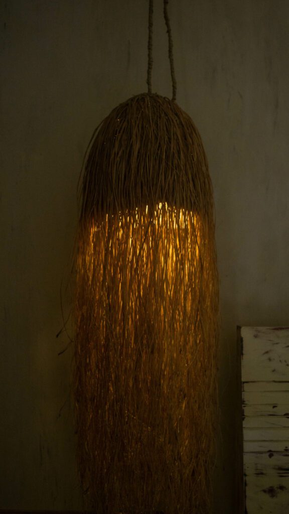 “Raffia ottoman & raffia lamp” by Bubu Ogisi