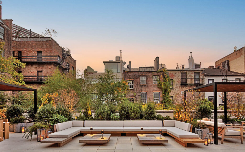 a large terrace overlooking the Meatpacking District at the top of AP House