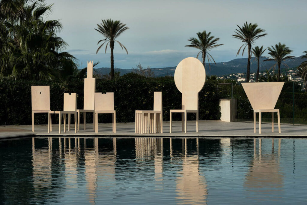 chairs with various silhouettes, ranging from round to geometric