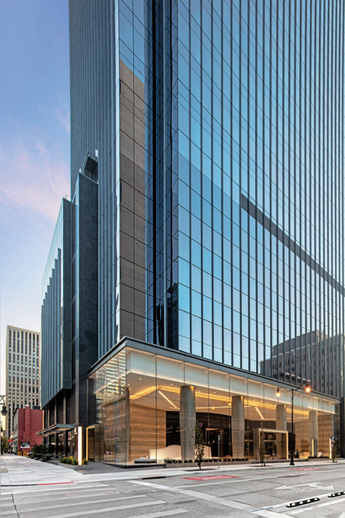 the exterior of Block 162, an office tower in Denver