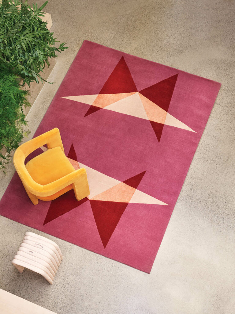 Triangle Shaped Design Wool Rug | Floor Carpet for Interior Decoration