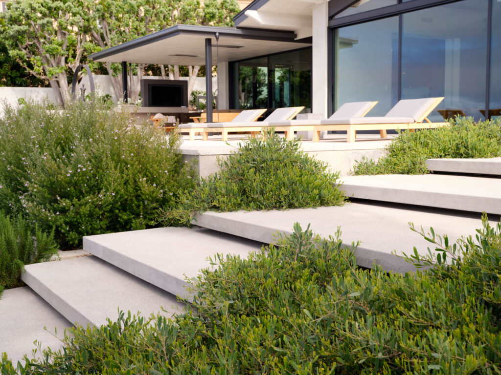 a covered terrace overlooking Southern California