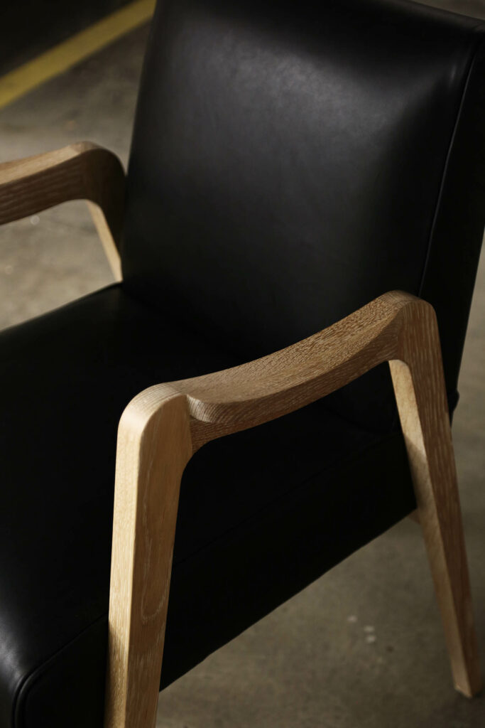 a closeup of the Alfonso Chair by Alfredo Parades