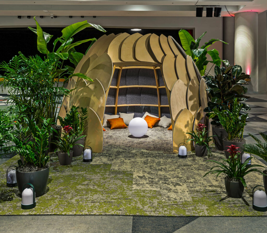 a biophilic installation for DIFFA that will be repurposed as a children’s library after the fundraiser