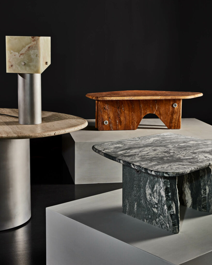 side tables in the Unbroken collection by Slash Objects