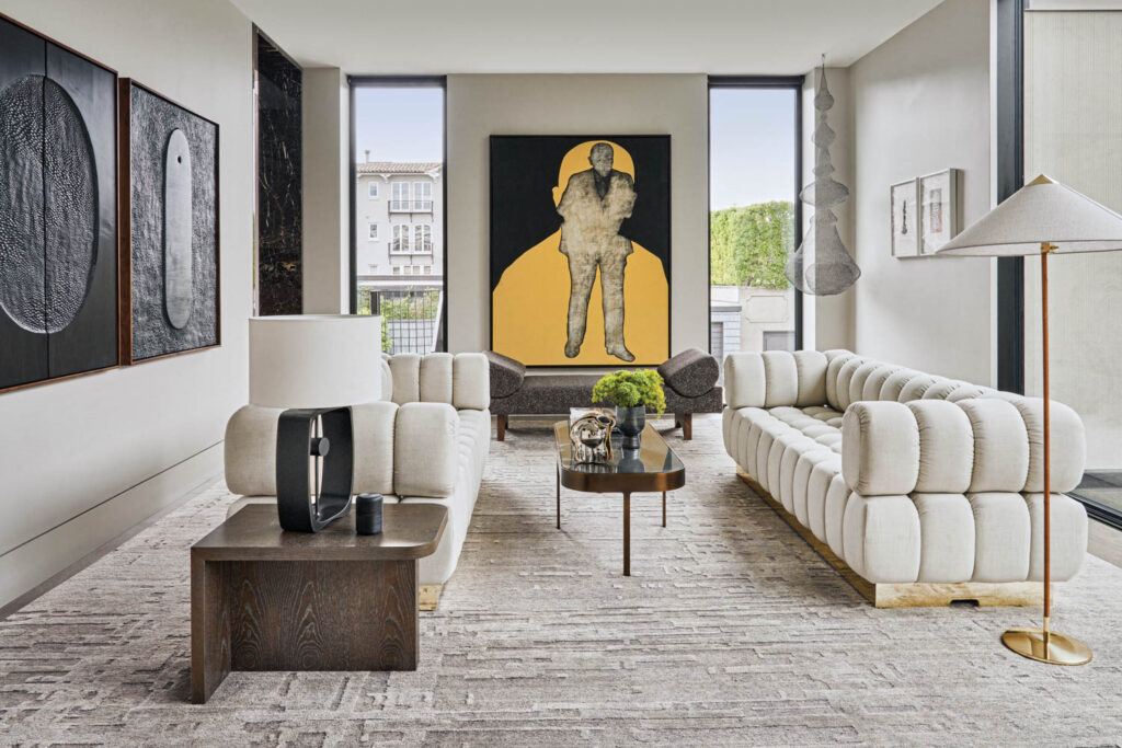 a Max Neumann painting in the living room of a San Francisco home 