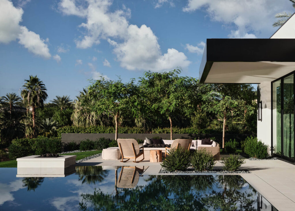 an outdoor pool at a Southern California home