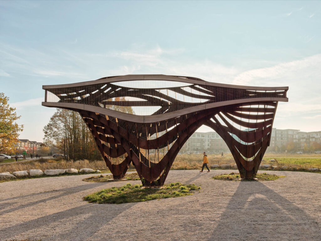 the Pergola Garden installation by Polymetis at the West Cambie Neighborhood Park