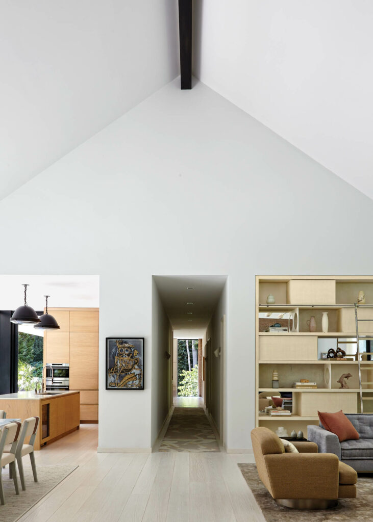 a 21 feet tall vaulted ceiling in the home of Dune's CEO designed by Sawyer|Benson