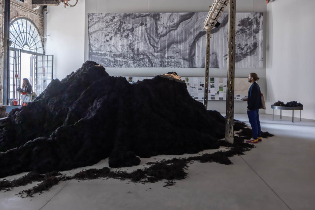 a model of an Irish island made of sheep's wool