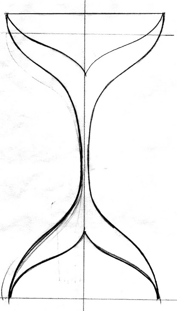 Olivia Barry’s pencil sketch of the Centennial goblet