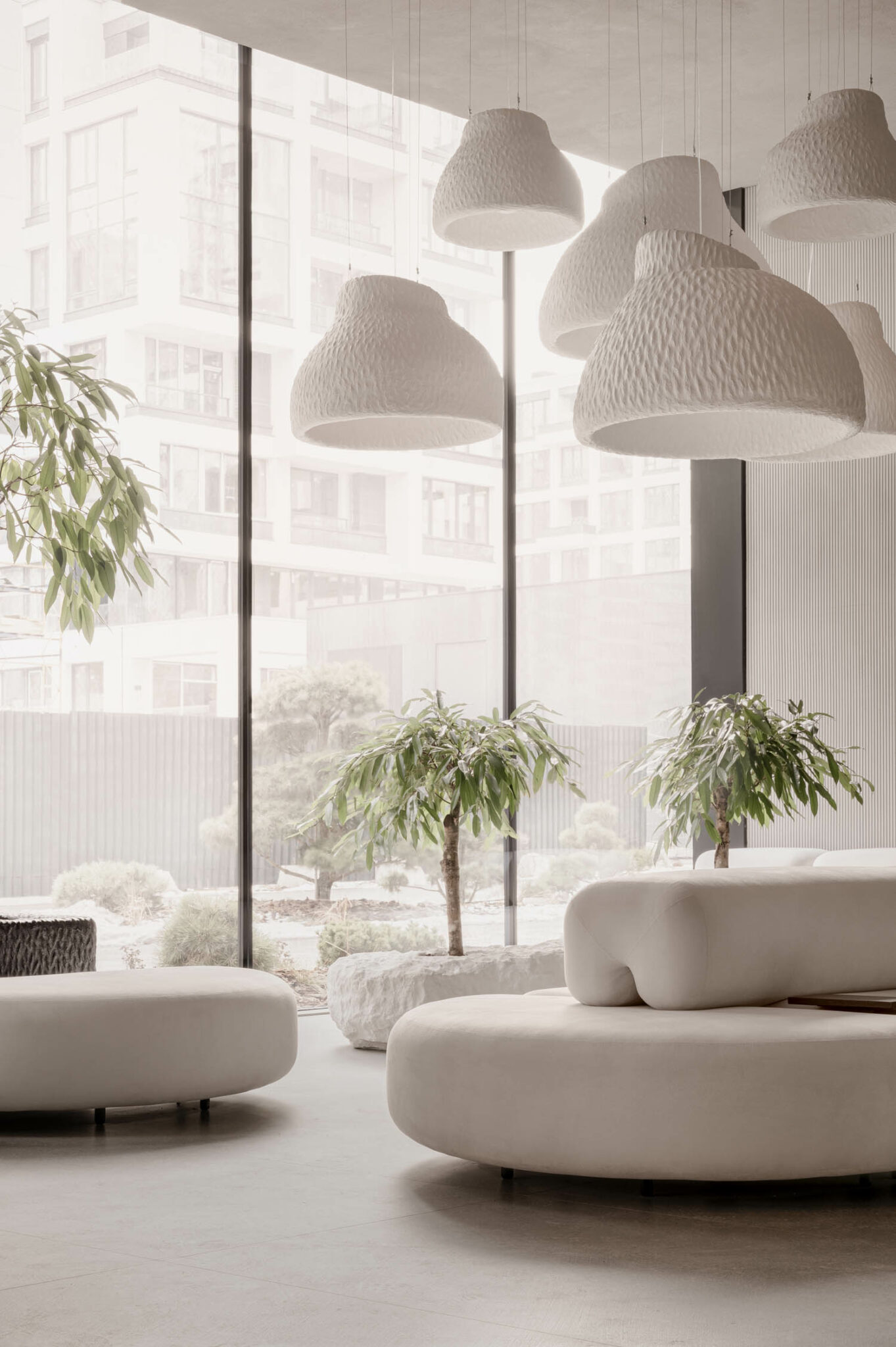 A Kyiv Tech Incubator With a Sleek Yet Earthy Entrance Hall