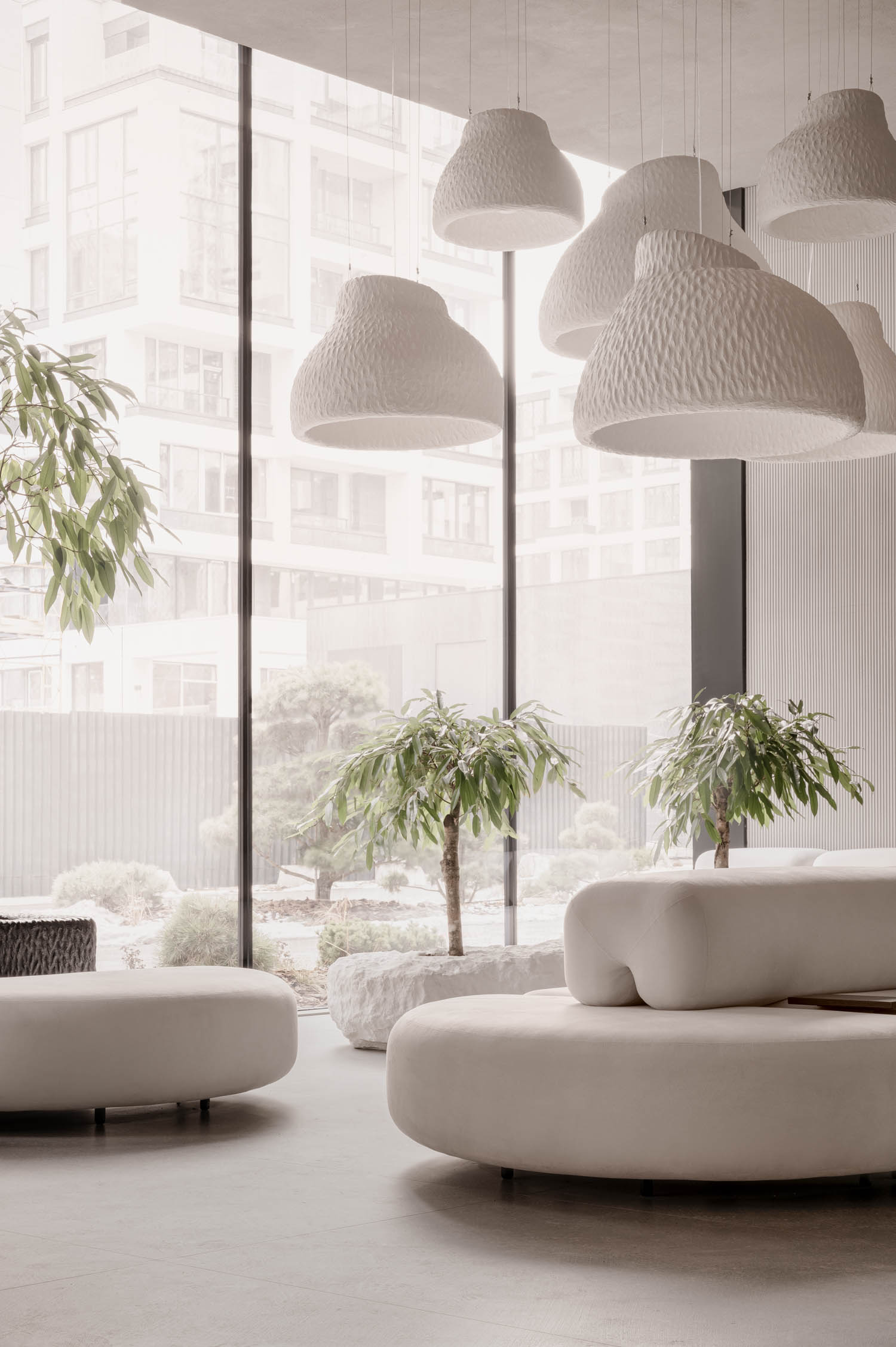 A Kyiv Tech Incubator With a Sleek Yet Earthy Entrance Hall