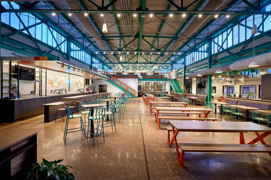 inside Aslin Beer Company with a large open space for guests