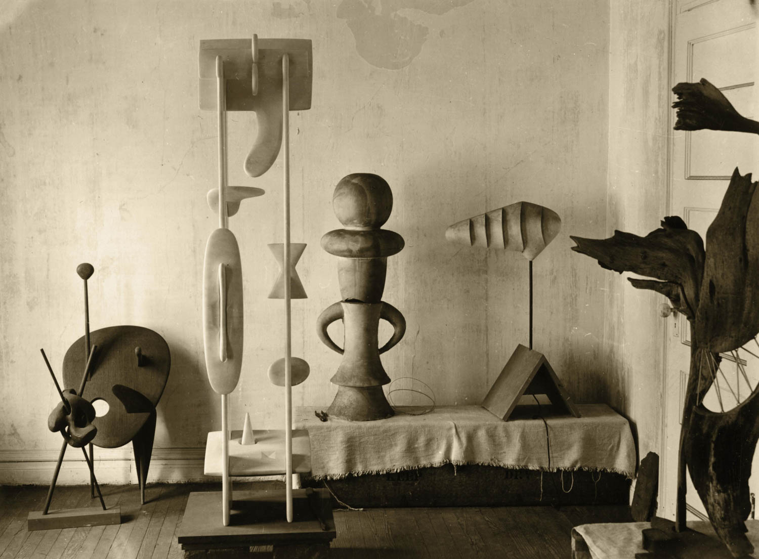 Sculptures in Isamu Noguchi’s MacDougal Alley studio