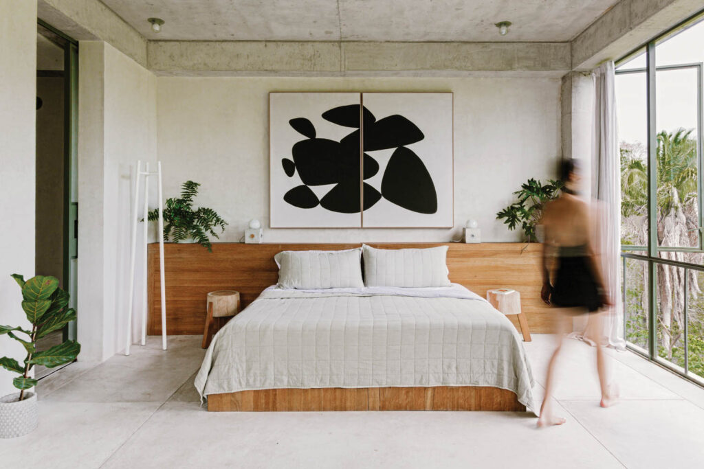 a guest bedroom in the Horizon suite at Nico Sayulita