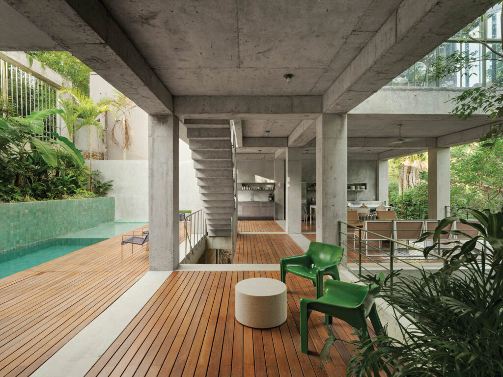 the pool-deck at a Mexican boutique hotel