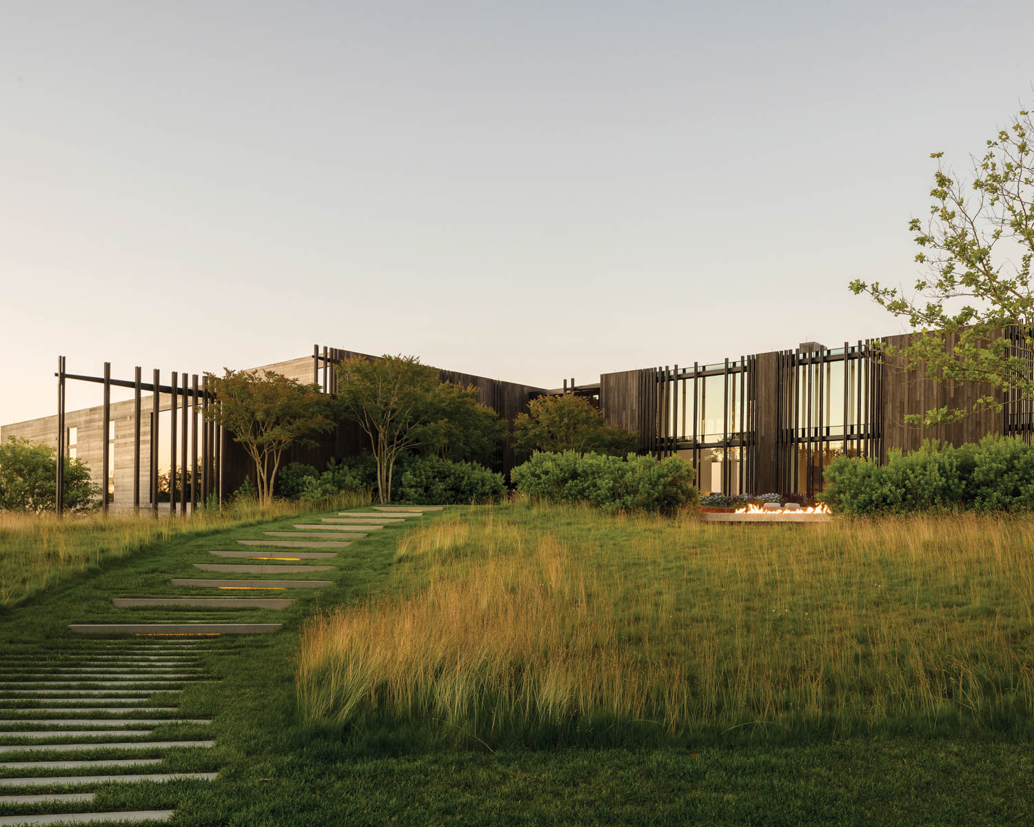 a grassy lawn for a beach house