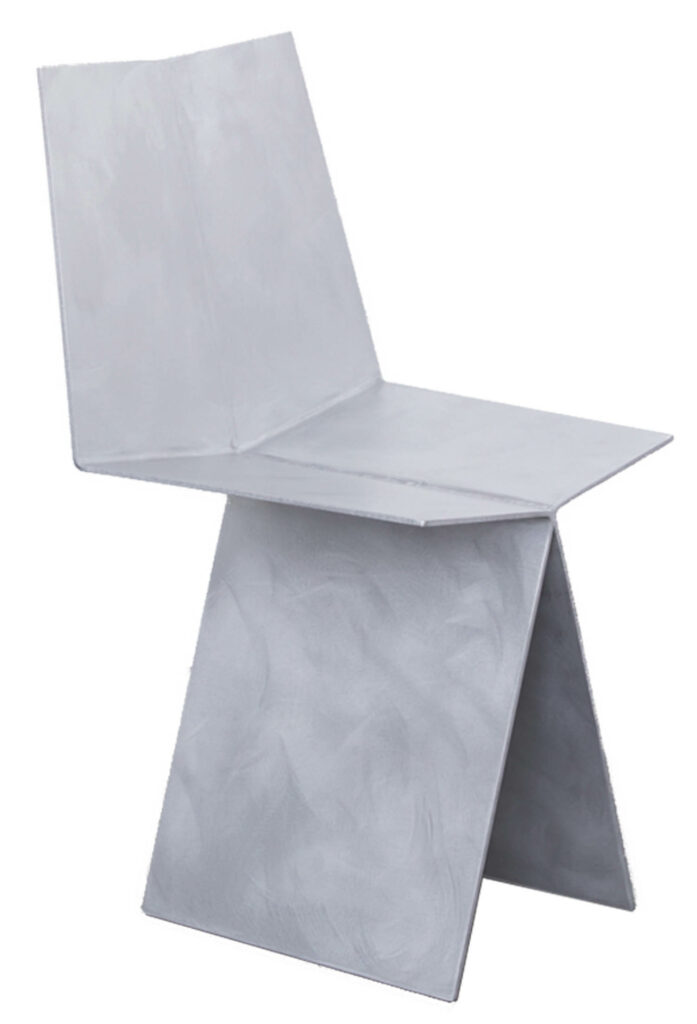 grey rectangular aluminum chair