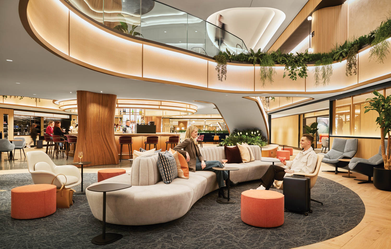 sitting area inside of the Chase Sapphire lounge