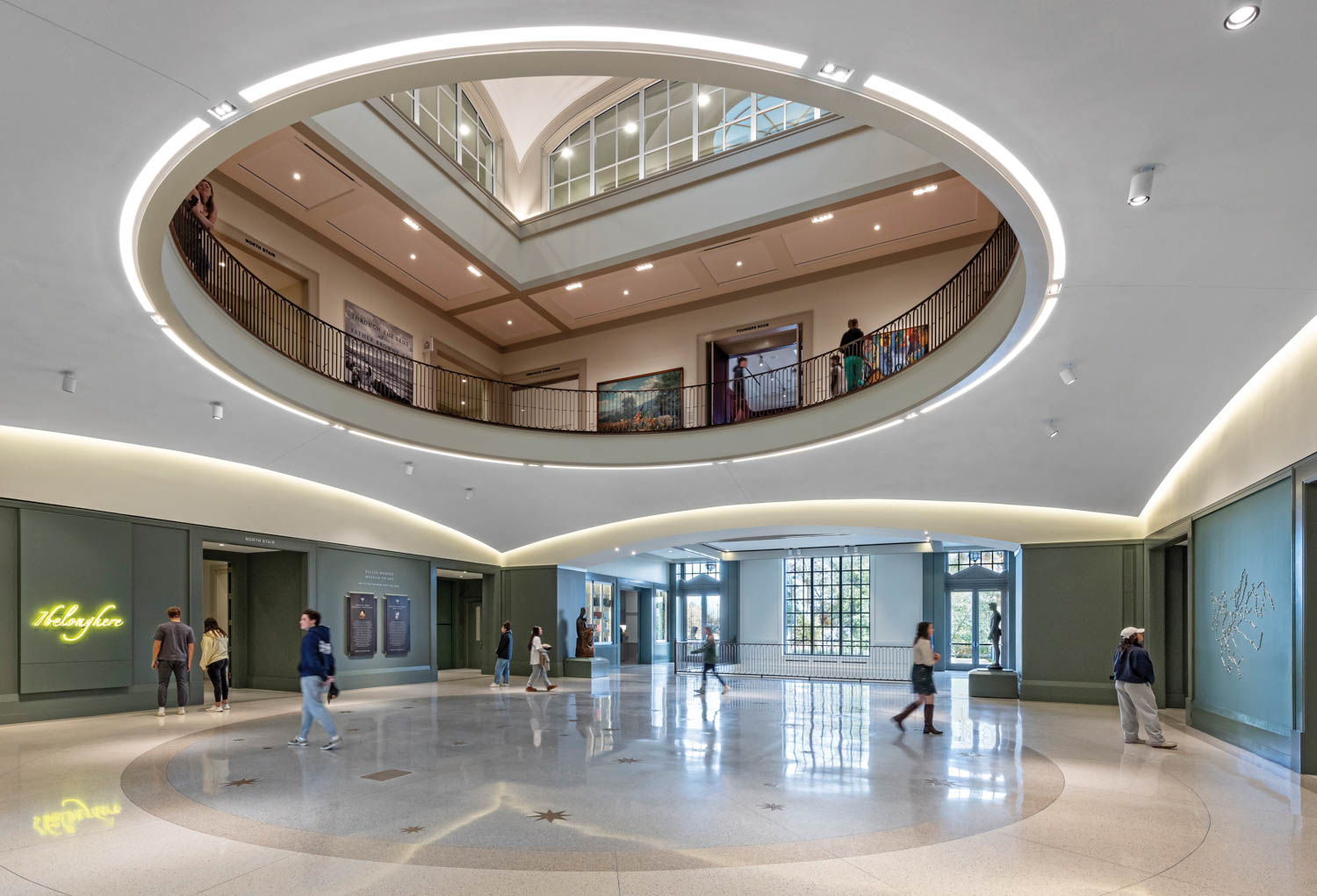 the main reception area with a circular cut out offering views above