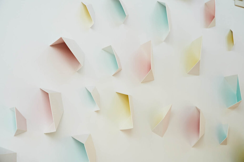 rainbow pastel colored acoustic panels