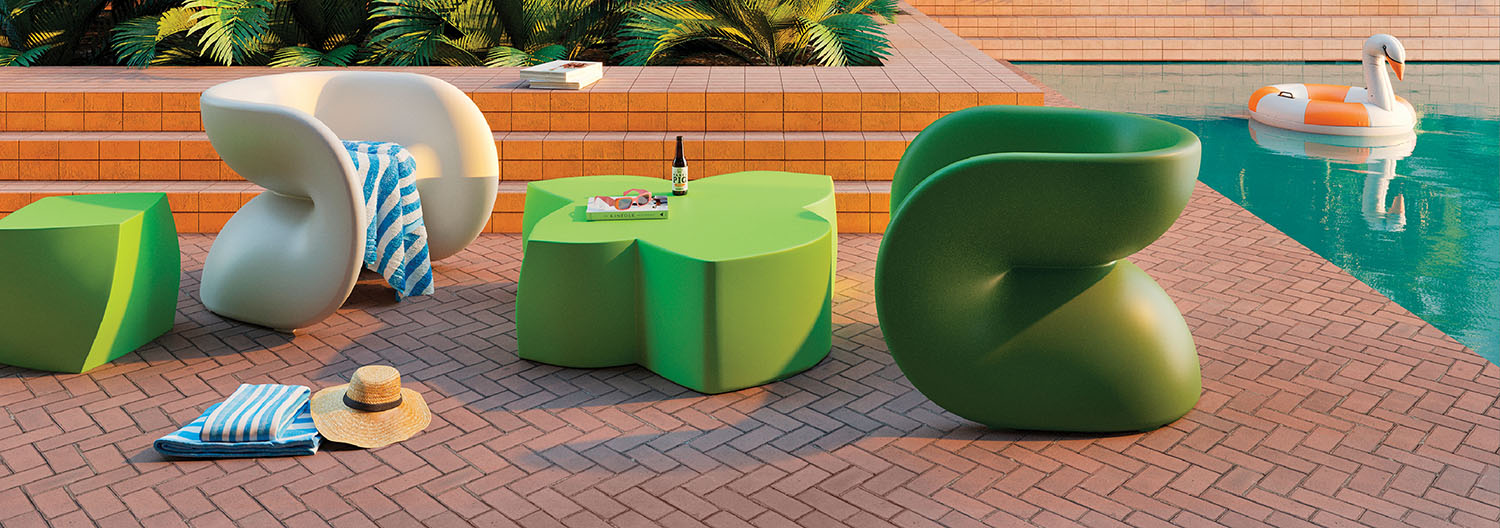 A group of chairs sitting next to a pool