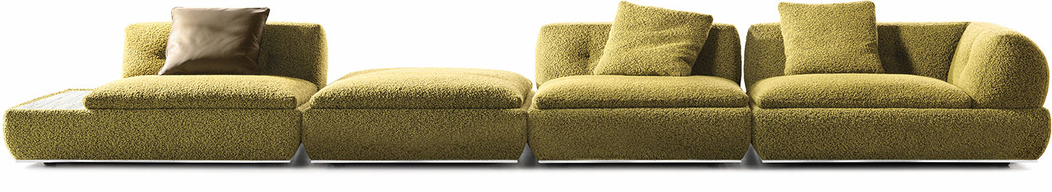 The person sofa with two recs and a pillow