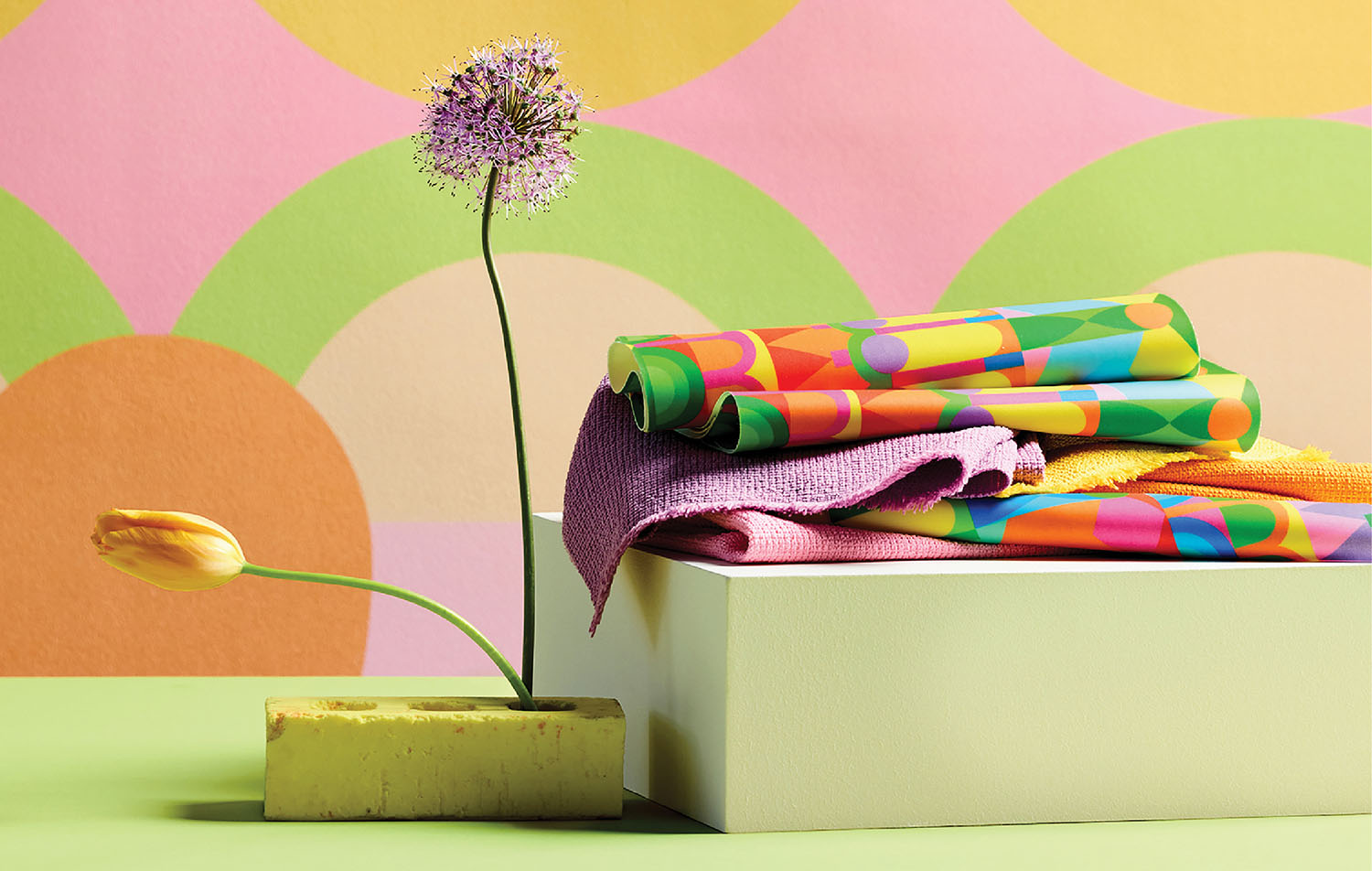 A flower sitting on top of a box
