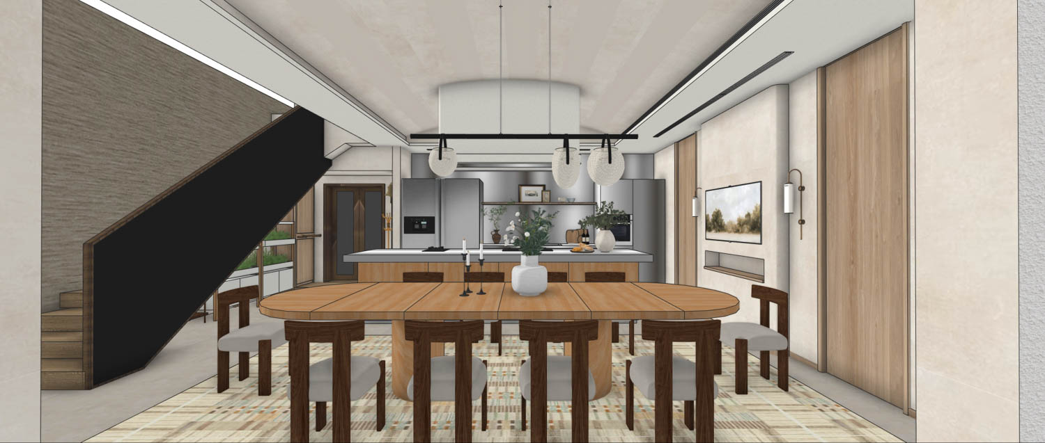 rendering of dining room